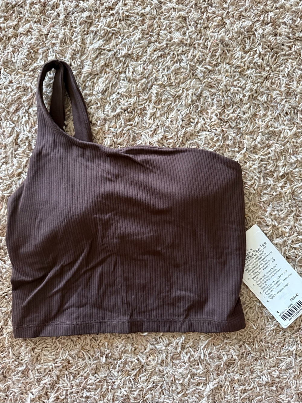 lululemon athletica Ribbed One-Shoulder Crop Top - Brown